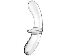 Satisfyer Double Crystal stiklo dildo Skaidrus