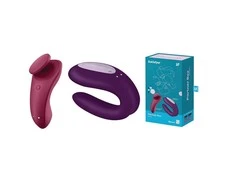 Satisfyer MAIŠELIO MAIŠELIS Partner Box Sexy Secret Panty Vibrator + Double Joy Partner Vibratoriaus vibratoriaus rinkinys