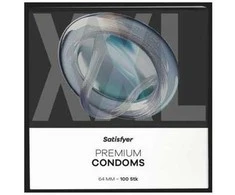 Mister Size Satisfyer Premium klasės latekso prezervatyvai 64 mm, 100 vnt.