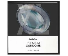 Mister Size Satisfyer Premium klasės latekso prezervatyvai 60 mm, 100 vnt.