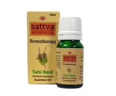 Šventojo baziliko eterinis aliejus Tulsi, Sattva Ayurveda, 10ml