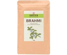 Mėlynžiedės taškuonės Brahmi milteliai plaukams, Sattva Ayurveda, 100g
