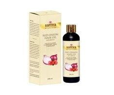 Raudonųjų svogūnų aliejus plaukams Raudona Onion, Sattva Ayurveda, 200ml
