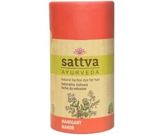 Augaliniai tamsiai raudonos spalvos plaukų dažai Mahogany, Sattva Ayurveda, 150g