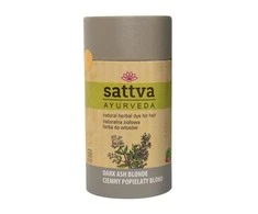 Augaliniai tamsiai šviesios pelenų spalvos plaukų dažai Dark Ash Blond, Sattva Ayurveda, 150g