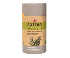 Augaliniai šviesios pelenų spalvos plaukų dažai Ash Skirtas šviesiems plaukams, Sattva Ayurveda, 150g