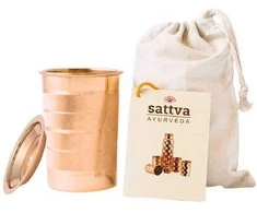 Varinė stiklinė Stripe su dangteliu, Sattva Ayurveda, 350ml