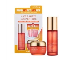 Skin627 Kolageno ir peptidų rinkinys veido serumui 50 ml + veido kremui 50 g + lakštinėms kaukėms 3 x 22 ml