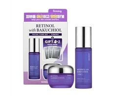 Skin627 Rinkinys su retinoliu ir bakučioliu: veido serumas 50 ml + veido kremas 50 g + lakštinės kaukės 3 x 22 ml