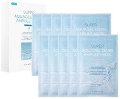 Snature „Super Aquagel Oasis Ampule Mask“ drėkinamoji lakštinė kaukė 10 x 30 ml