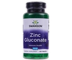 Cinko gliukonatas, Swanson, 30mg, 250 kapsulių