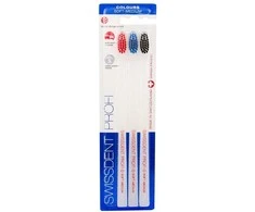 Swissdent Profi Colours minkštas vidutinio dydžio dantų šepetėlis 2 vnt. + 1 vnt.
