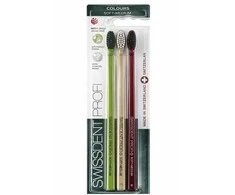 Swissdent Profi Colours minkštas vidutinio dydžio dantų šepetėlis 2 vnt. + 1 vnt.