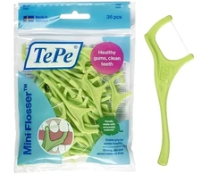 TePe Mini Flosser tarpdančių valiklis su dantų siūlu, 36 vnt.