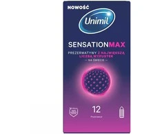 Unimil Senstation Max prezervatyvai su daugiausiai taškelių 12vnt