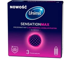 Unimil Senstation Max prezervatyvai su didžiausiu taškų skaičiumi 3 vnt.