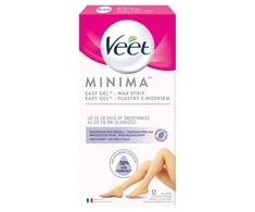 Veet Minima Easy-Gel™ vaško juostelės kojų ir kūno depiliacijai moterims, 12 vnt.