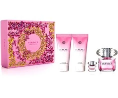 Versace Bright Crystal komplektas tualetinio vandens purškiklis 90 ml + tualetinis vanduo 5 ml + dušo želė 100 ml + kūno losjonas 100 ml