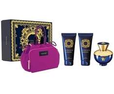 Kvepalų rinkinys moterims Versace Dylan Blue Pour Femme (EDP, 100 ml + kūno losjonas, 100 ml + dušo želė, 100 ml + kosmetinė)