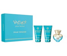 Versace Dylan Turquoise Pour Femme tualetinio vandens purškiklis 50 ml + dušo želė 50 ml + kūno losjonas 50 ml