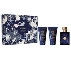 Versace Dylan Mėlyna Pour Homme Eau De Toilette, 50 ml Purškiklis Gel De Baño, 50 ml Balsamo After Shave, 50 ml