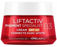 Vichy Liftactiv B3 Anti-Blemish Kreminis Spf50 intensyvaus poveikio kremas nuo raukšlių pigmentinių dėmių korekcijai 50ml