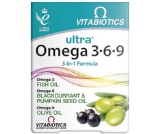 Vitabiotics Ultra Omega 3 6 9 maisto papildas, 60 kapsulių