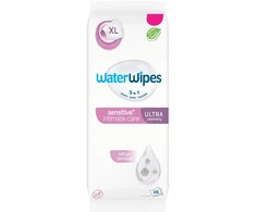 WATER WIPES „Sensitive+ Intimate Care“ intymios higienos servetėlės žmonėms, turintiems šlapimo nelaikymo problemų, 26 vnt.