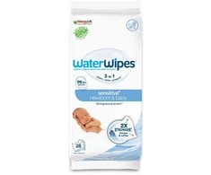 WATER WIPES Sensitive+ naujagimių ir kūdikių drėgnos servetėlės, 28 vnt.