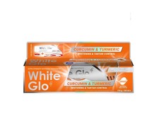 White Glo Baltas Glo Curcumin &amp; Turmeric Dantų pasta balinanti dantų pasta su kurkuminu ir ciberžole 150g/100ml + dantų šepetėlis