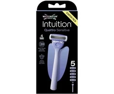 Barzdaskutė Wilkinson Sword Wilkinson Intuition Quattro Sensitive maszynka do golenia su 4 ostrzami i 5 wkładów