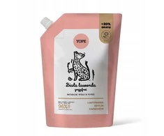 Yope Natūralaus skysto muilo papildymas. Baltosios levandos ir greipfrutai, 600 ml.