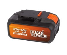POWERPLUS Dual Power 2x20V 4AH baterija 40V arba 8Ah įrankiui su 20V dvigubos galios elektriniu įrankiu – suderinama su 40V ir 20V įrankiais