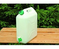 Vilde Jerrycan extra-fort - [MARQUE] - su švaraus vandens kraneliu 5 litrai - Balta ir žalia - Kemperis