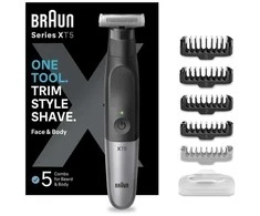 Barzdaskutė Braun XT5100, Plaunamas, Baterija, Juoda, Pilka