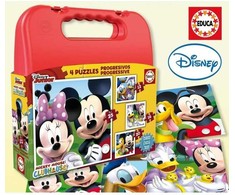 Dėlionė 4 galvosūkių rinkinys Disney Mickey Mouse Progressive Educa (12-16-20-25 vnt.)