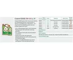 Castrol Alyva Edge 0W/20 LL IV sintetinė varikliams 1L