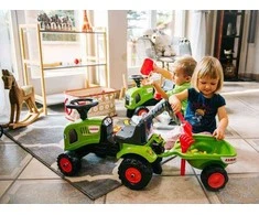 Vaikiškas traktorius Falk Baby Claas, su priekaba, žalias