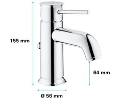 Grohe basin mixer Start Classic, with pop-up, chrome