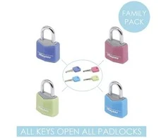 Master Lock 4 Pakabinamos spynos 20mm 9120EURQCOLNOP