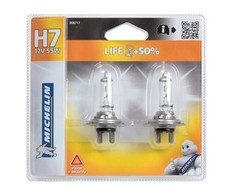 Michelin halogeninės automobilių lemputės H7 12 V 55 W Life +100% 008717