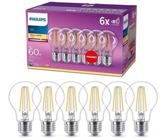 „Philips Classic“ lemputė E27 6 W (60 W) WW, 6 vnt. pakuotėje