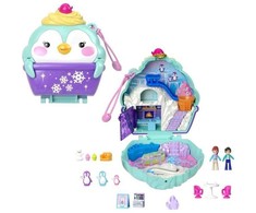 Mattel Polly Pocket Sniego pingvinų rinkinys su užrakinamu nameliu ir priedais ZA6050