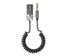 Mašininis AUX (3.5m) - Bluetooth 5.0 audio adapteris USAMS, juodas