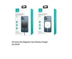USAMS belaidis magnetinis įkroviklis 15W, Juodas