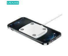 USAMS belaidis magnetinis įkroviklis 15W, Baltas