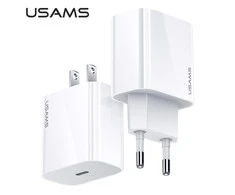 USAMS kelioninis įkroviklis 20W USB-C PD, Baltas