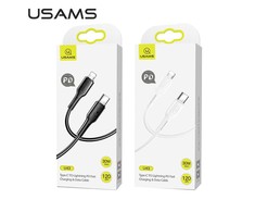 USAMS U43 USB-C į lightning greito įkrovimo laidas 30W, Juodas
