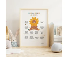 EQhub „Kai man sunku aš galiu“ - ugdantys plakatai emocinio intelekto lavinimui, dekoracijos vaiko kambariui ar klasei - A3 formatu