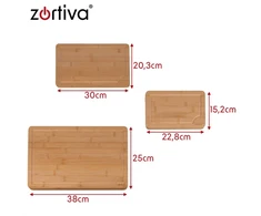 Bamboo chopping board - 3 pcs Zortiva